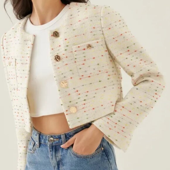 Love Bonito Monroe Tweed Crop Jacket - Picture 8 of 8